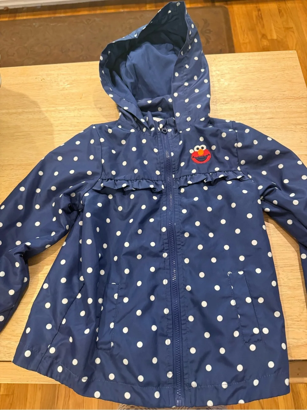 Sesame Street Navy Blue Polka Dot Raincoat